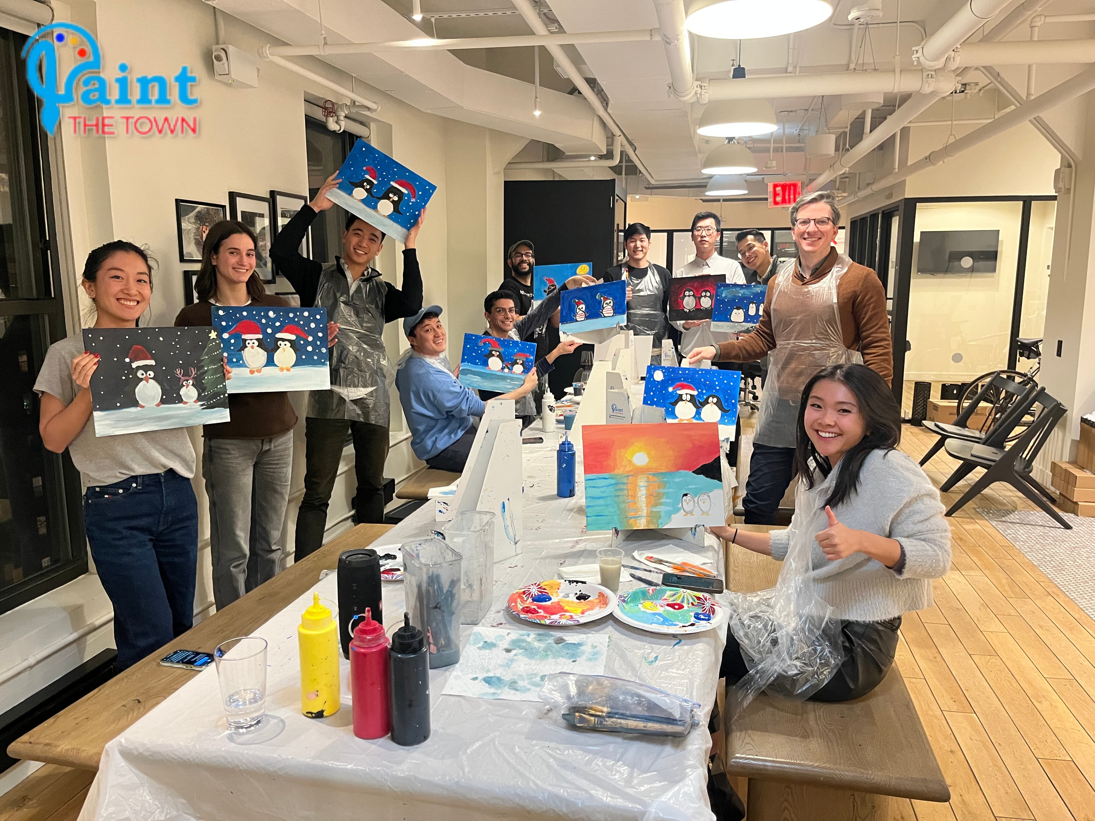 Paint & Sip team building activity in NYC - Creative teams, casual bonding - Multiple Manhattan and Brooklyn locations