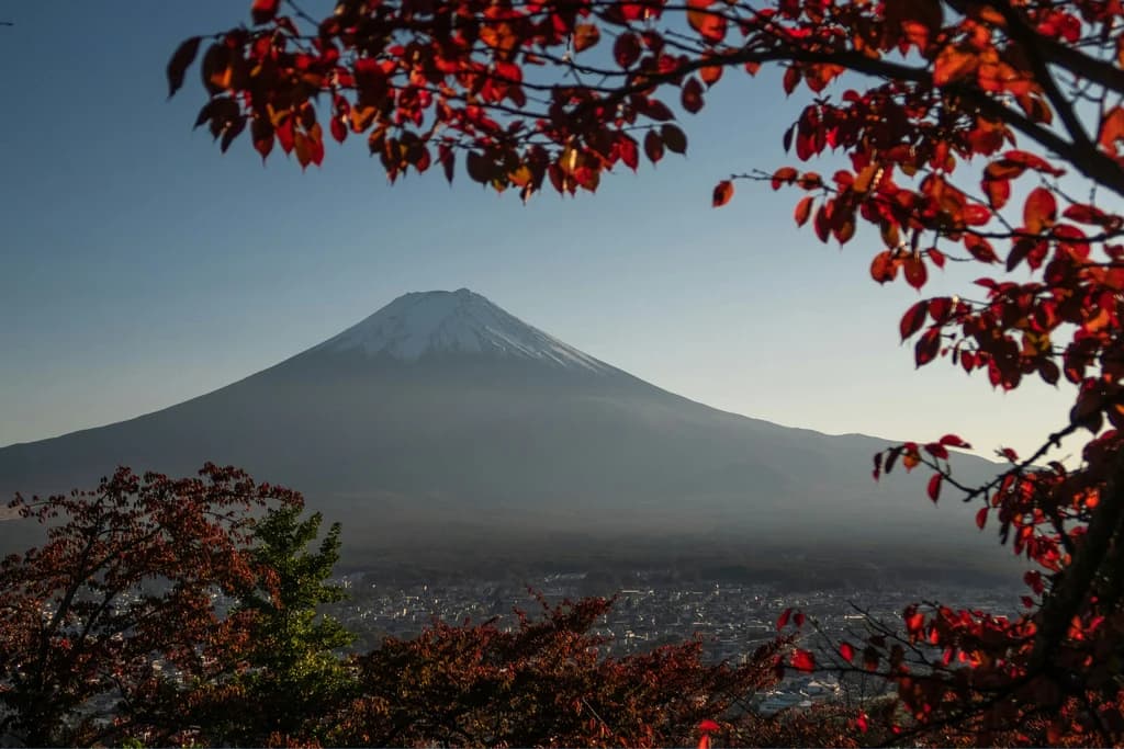 a view of mount fuji